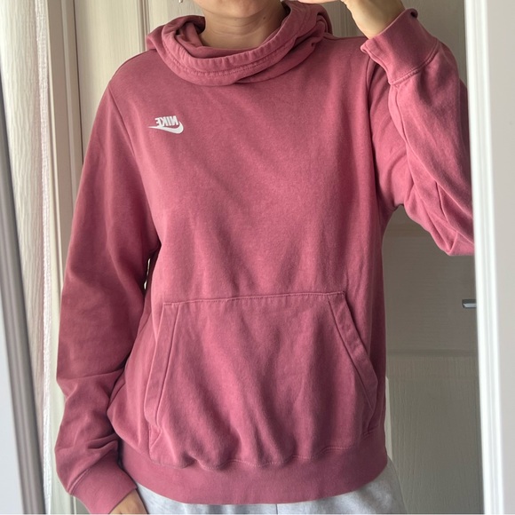 Nike Tops - Nike Dusty Rose Hoodie with White Swoosh